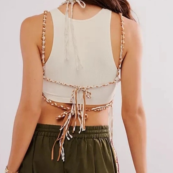 Free People Bali Coral Macrame Top size small New - Picture 2 of 11